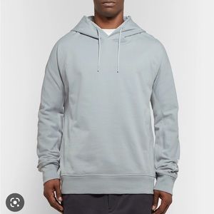 y3 loop back hoodie in blue